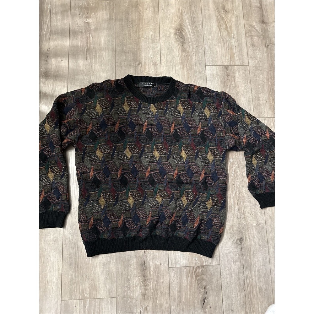 Vintage Protege Collection Knit Sweater‎ Men's Size XL Retro Cosby Coogie Style